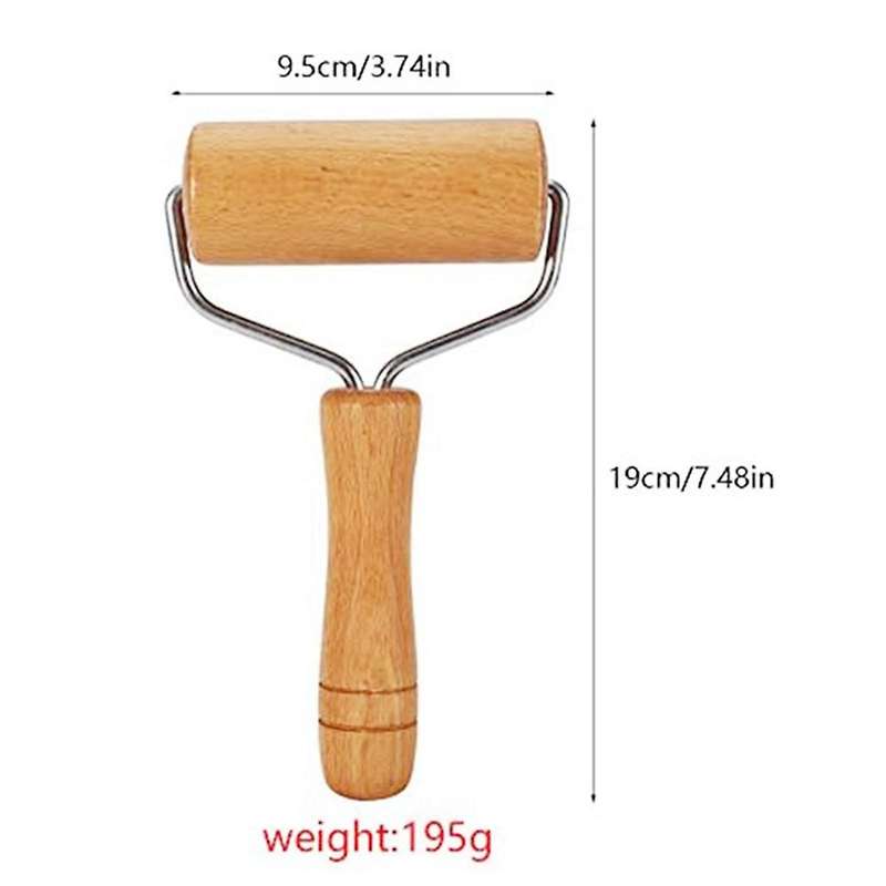 Small Rolling Pin, Wooden Dough Roller, Non-Stick Pizza Roller, Dough- Roller Set for Home Kitchen B