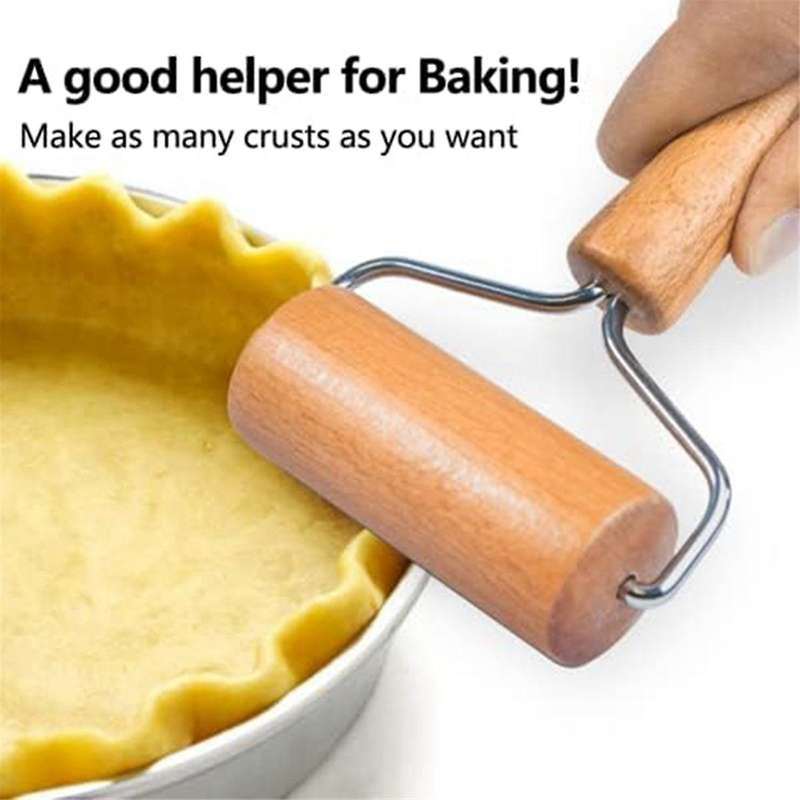 Small Rolling Pin, Wooden Dough Roller, Non-Stick Pizza Roller, Dough- Roller Set for Home Kitchen B