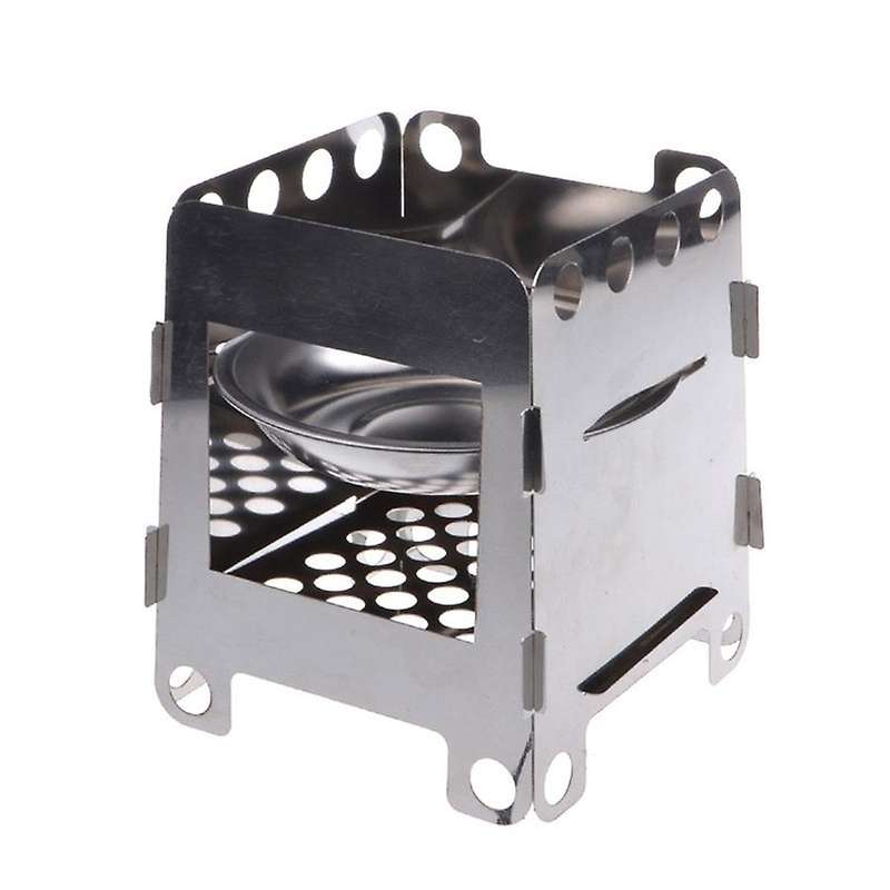 Small Outdoor Camping Stainless Steel Wood Stove Card Furnace Ultra Light Portable Alcohol Stove
