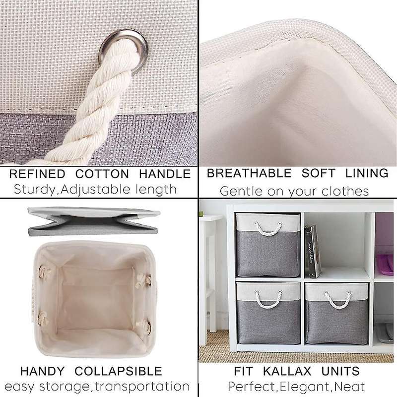 Small Storage Box Imitation Fabric Storage Square with Handles for Closets, Shelves, Clothes, Toys