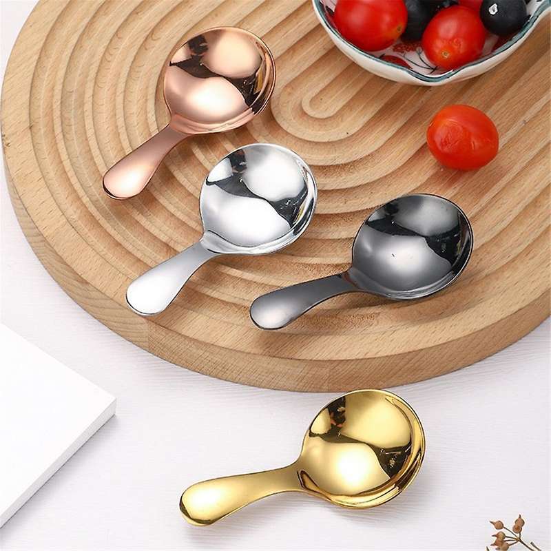 Small Scoops for Canisters,Total of 4 Pcs Short Handle Spoons for Salt Sugar Condiments Coffee Tea D