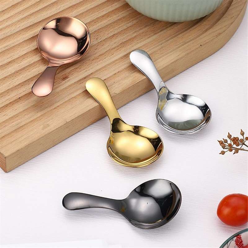 Small Scoops for Canisters,Total of 4 Pcs Short Handle Spoons for Salt Sugar Condiments Coffee Tea D