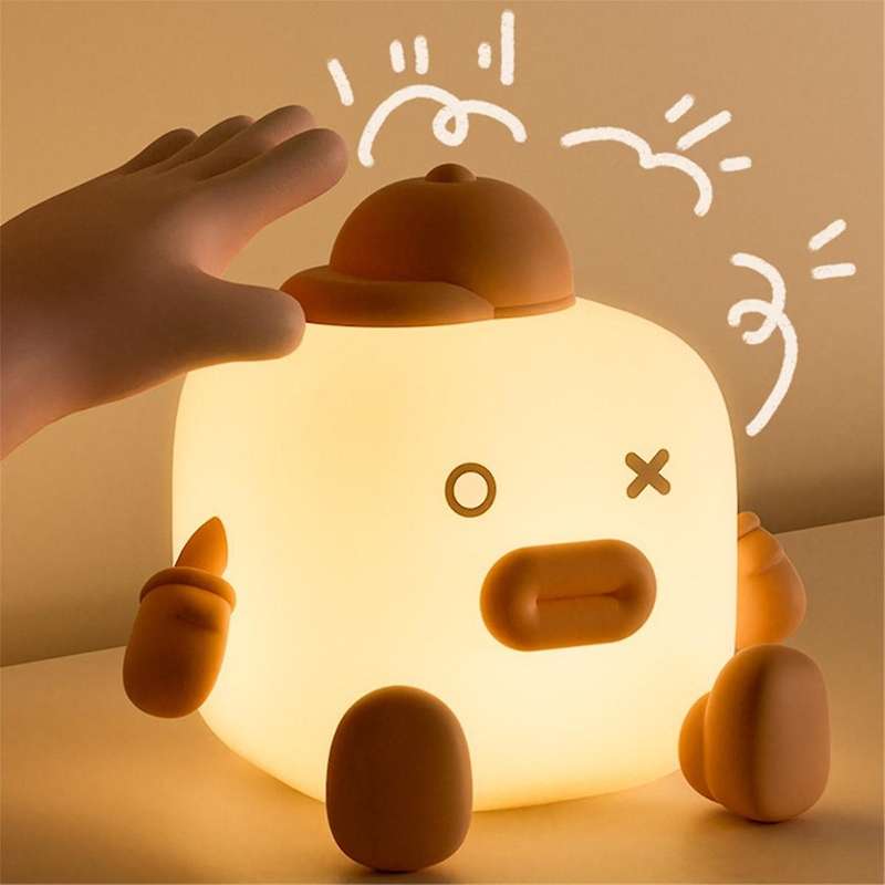 Small Square Clap Nightlight Cute Desktop Ornaments Hand Gift Bedside Lamp with Sleeping Dormitory S