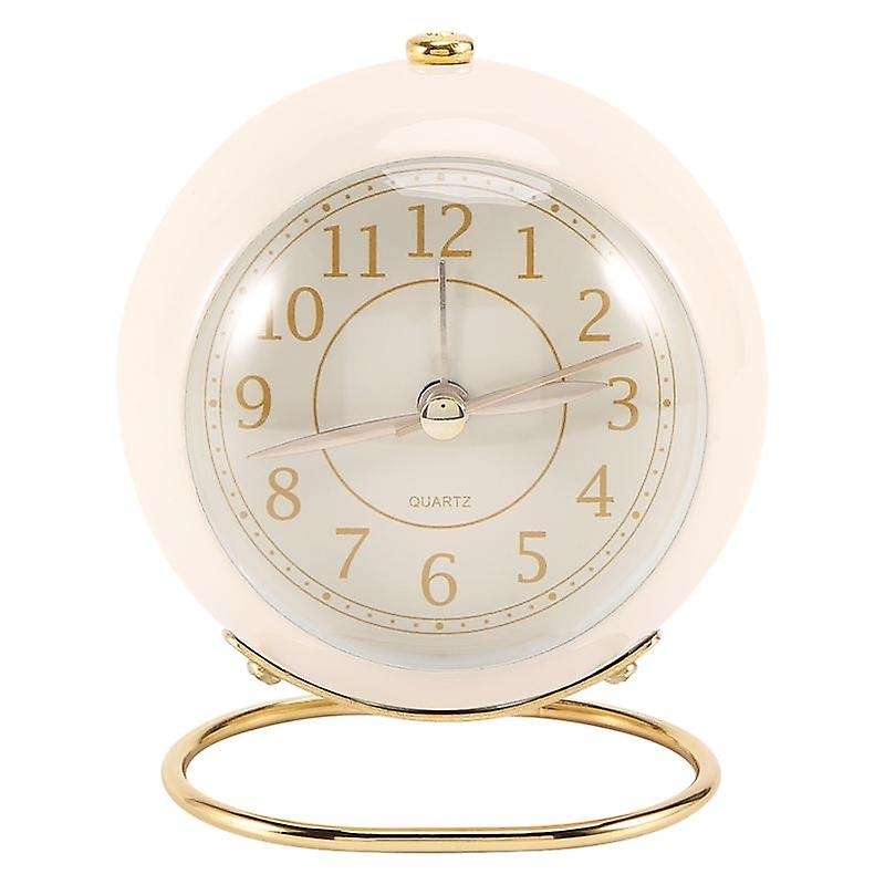 Small Table Clocks, Classic Non-ticking Quartz Tabletop Analog Alarm Clock Desk Clock with Backligh