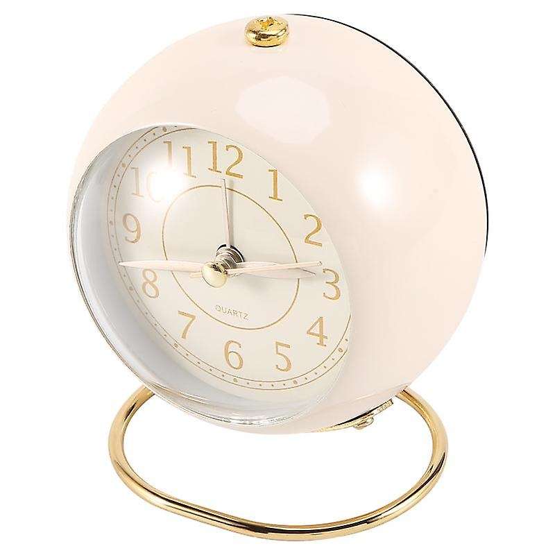 Small Table Clocks, Classic Non-ticking Quartz Tabletop Analog Alarm Clock Desk Clock with Backligh