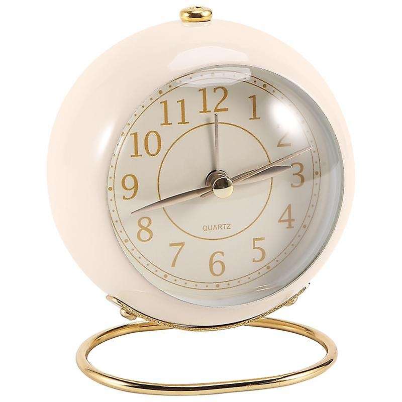 Small Table Clocks, Classic Non-ticking Quartz Tabletop Analog Alarm Clock Desk Clock with Backligh