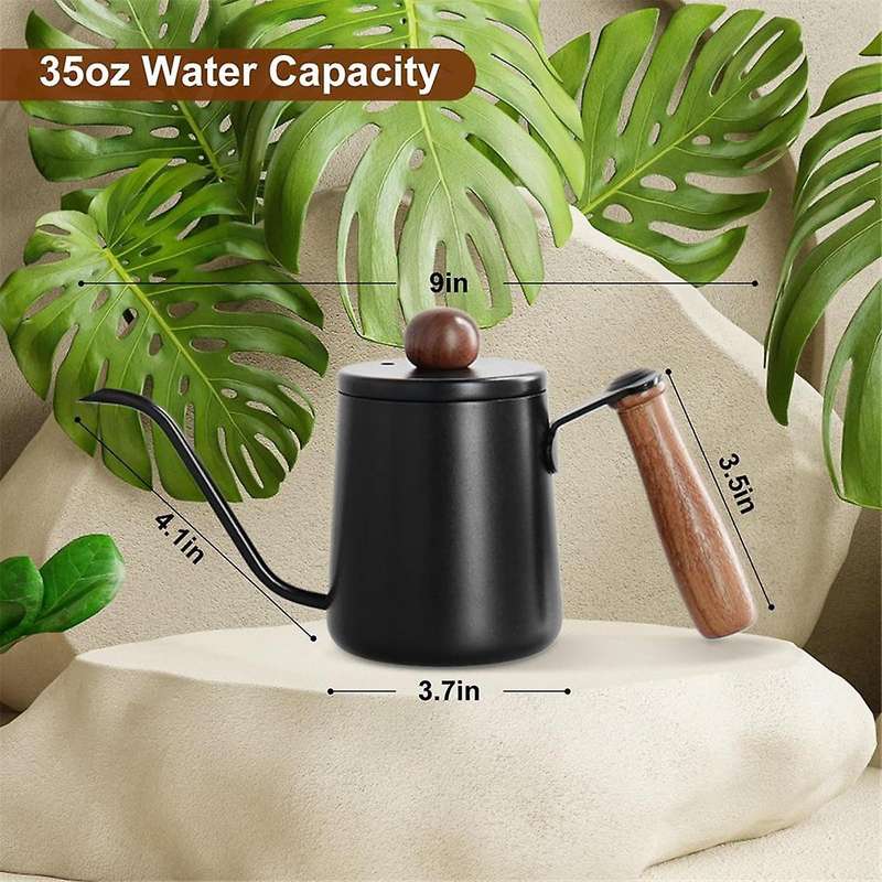 Small Watering Can for Indoor Plants, Metal Watering Can with Long Spout, Lid and Handle 12 Oz/350 M