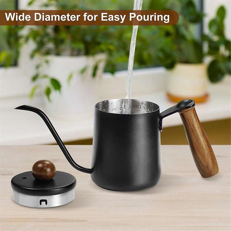 Small Watering Can for Indoor Plants, Metal Watering Can with Long Spout, Lid and Handle 12 Oz/350 M