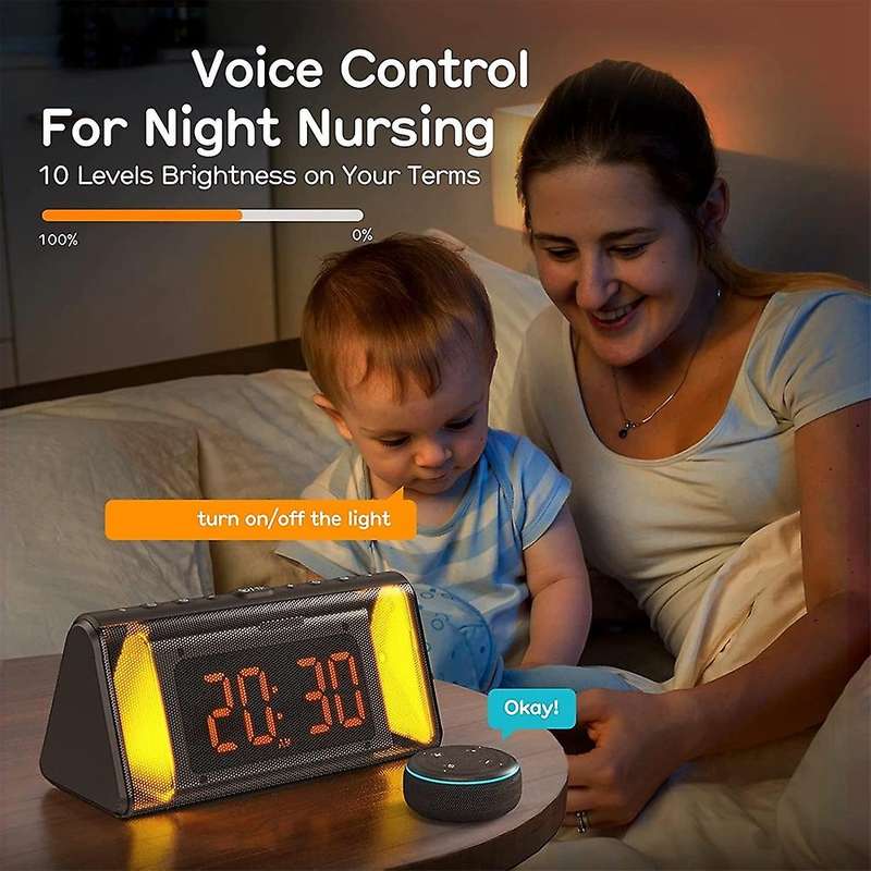 Smart Alarm Clock, Digital Alarm Clock with USB Speaker, Bedroom Alarm Clock, Dimmable Alarm Clock w