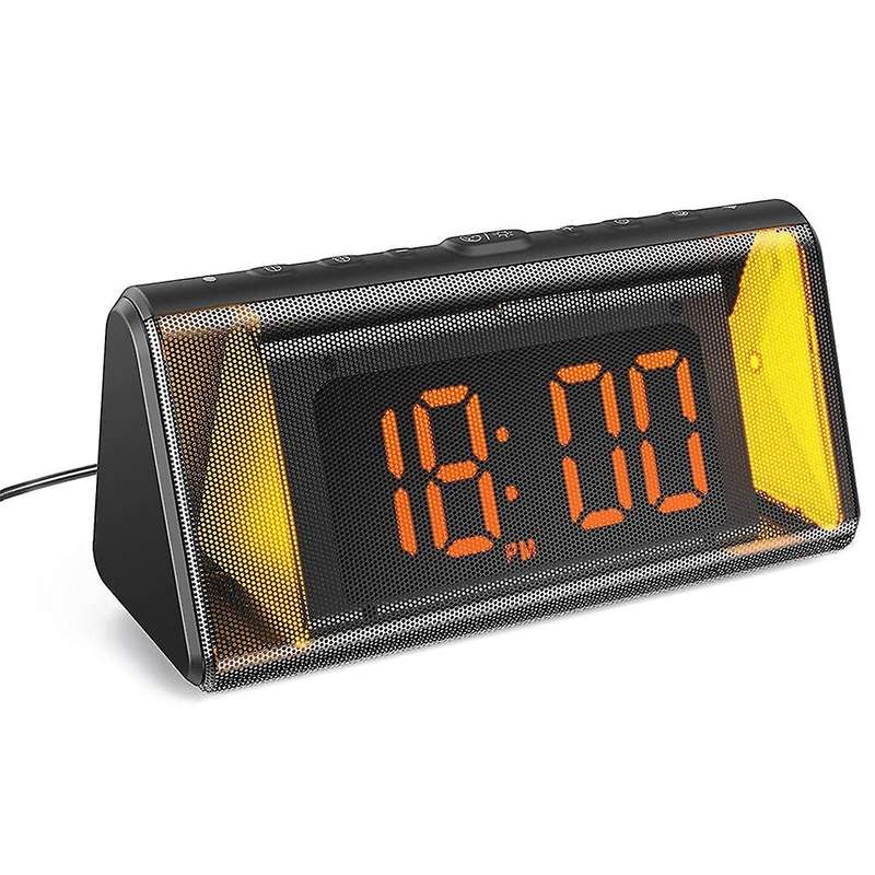 Smart Alarm Clock, Digital Alarm Clock with USB Speaker, Bedroom Alarm Clock, Dimmable Alarm Clock w