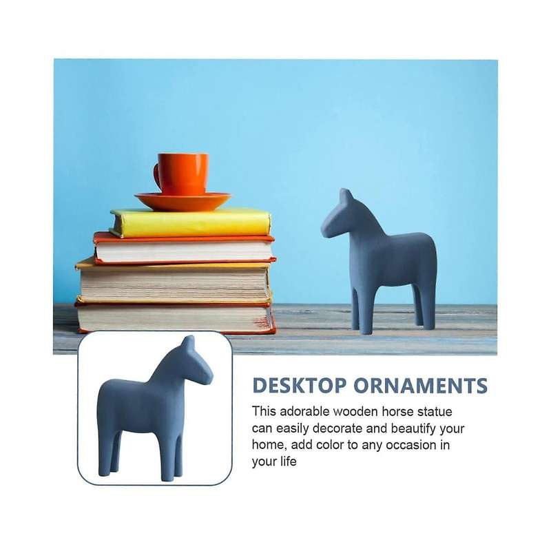 Small Wooden Horse Ornament Retro Home Decor Animals for Desktop Horse Figure Mini Rocking Horse Abs