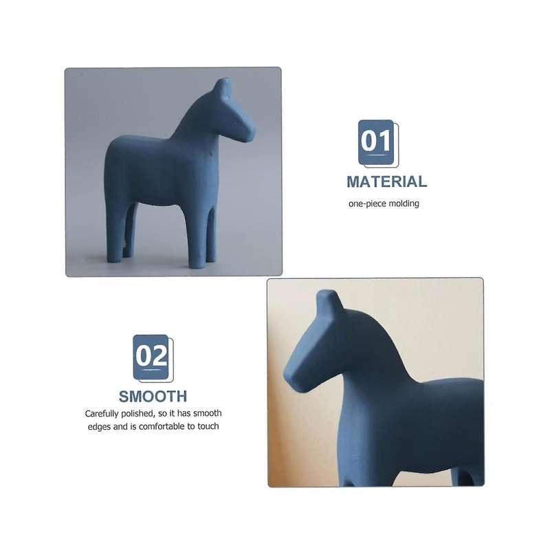 Small Wooden Horse Ornament Retro Home Decor Animals for Desktop Horse Figure Mini Rocking Horse Abs