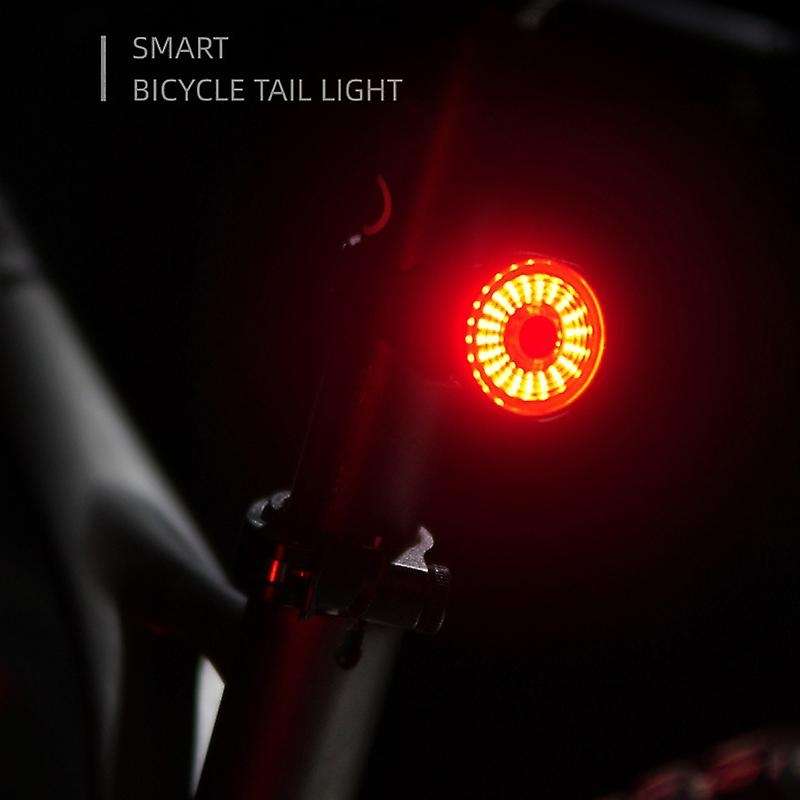 Smart Bike Tail Light LED Brake Sensing Rear Tail Light USB Rechargeable Auto On/Off IPX6 Waterproof