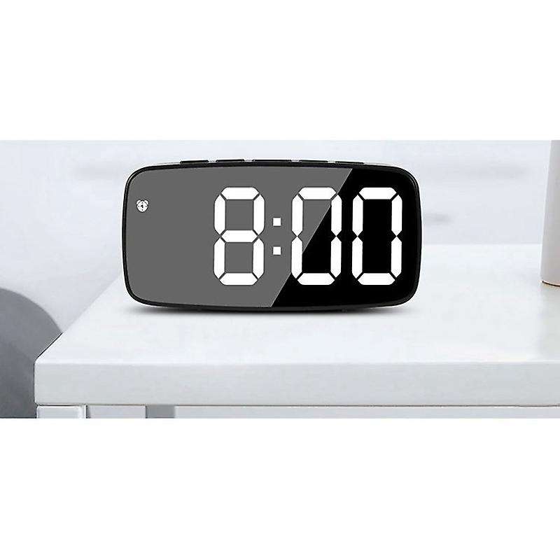 Smart Digital Alarm Clock Bedside,red Led Travel Usb Desk Clock with 12/24h Date Temperature Snooze