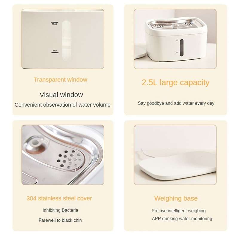 Smart Cats Water Dispenser Water Wireless App Automatic Sensing Circulation Pet Drinking Water Monit