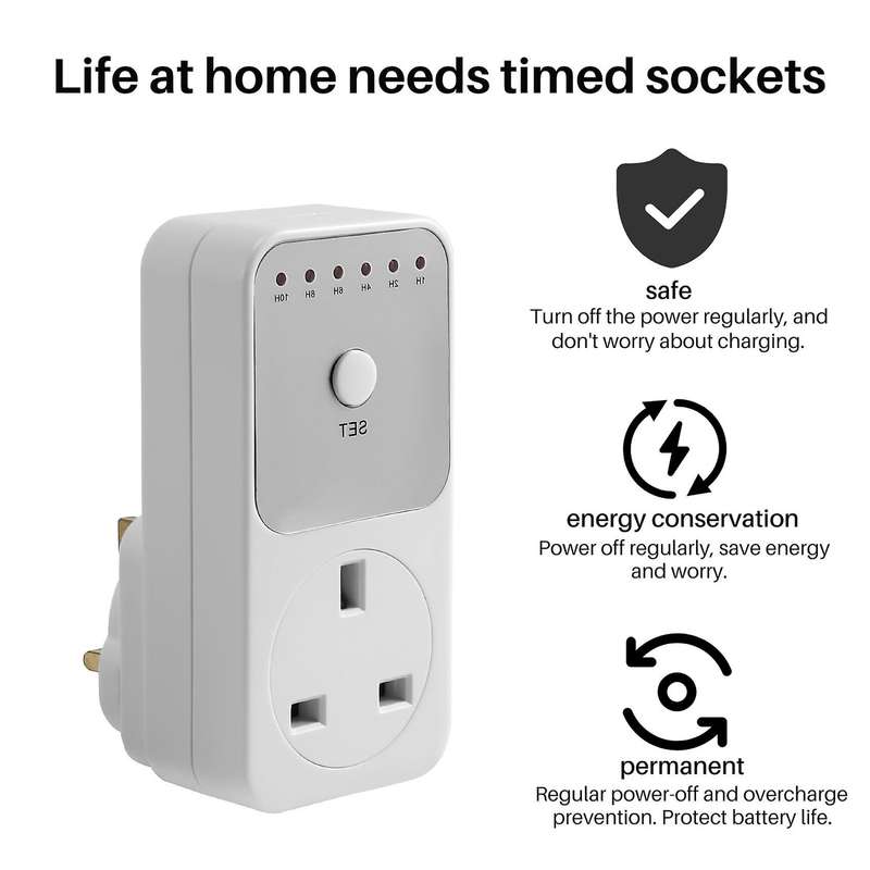 Smart Countdown Timer Switch Socket Auto Shut Off Outlet Uk Plug