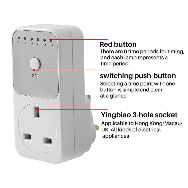 Smart Countdown Timer Switch Socket Auto Shut Off Outlet Uk Plug