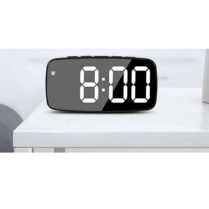 Smart Digital Alarm Clock Bedside,Green LED Travel USB Desk Clock with 12/24H Date Temperature Snooz