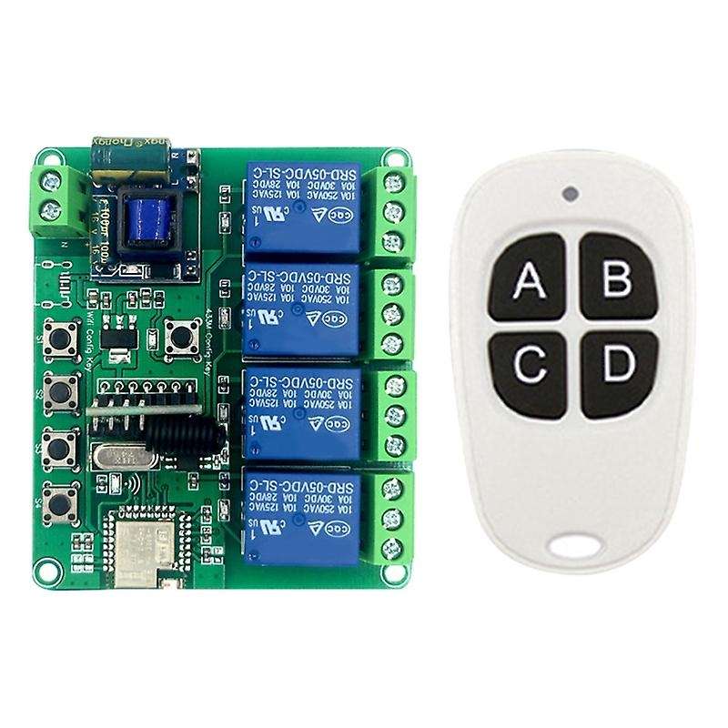 Smart Home Switch AC70-277V 4 Channel WIFI 200M IR Control Roll Gate Jog Inching Self-Locking for Al