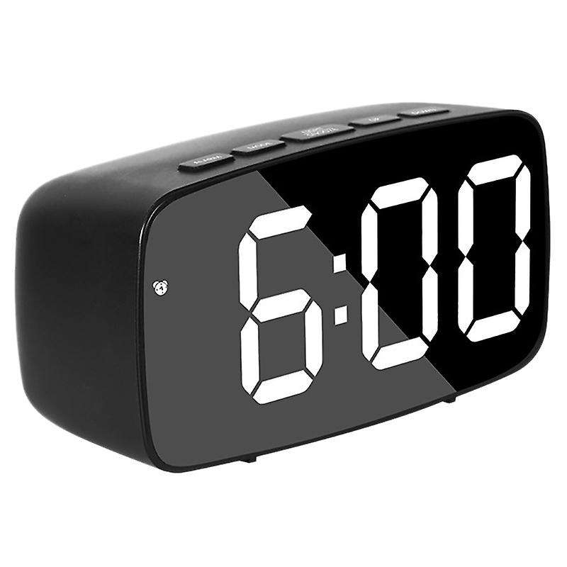 Smart Digital Alarm Clock Bedside,white Led Travel Usb Desk Clock with 12/24h Date Temperature Snoo