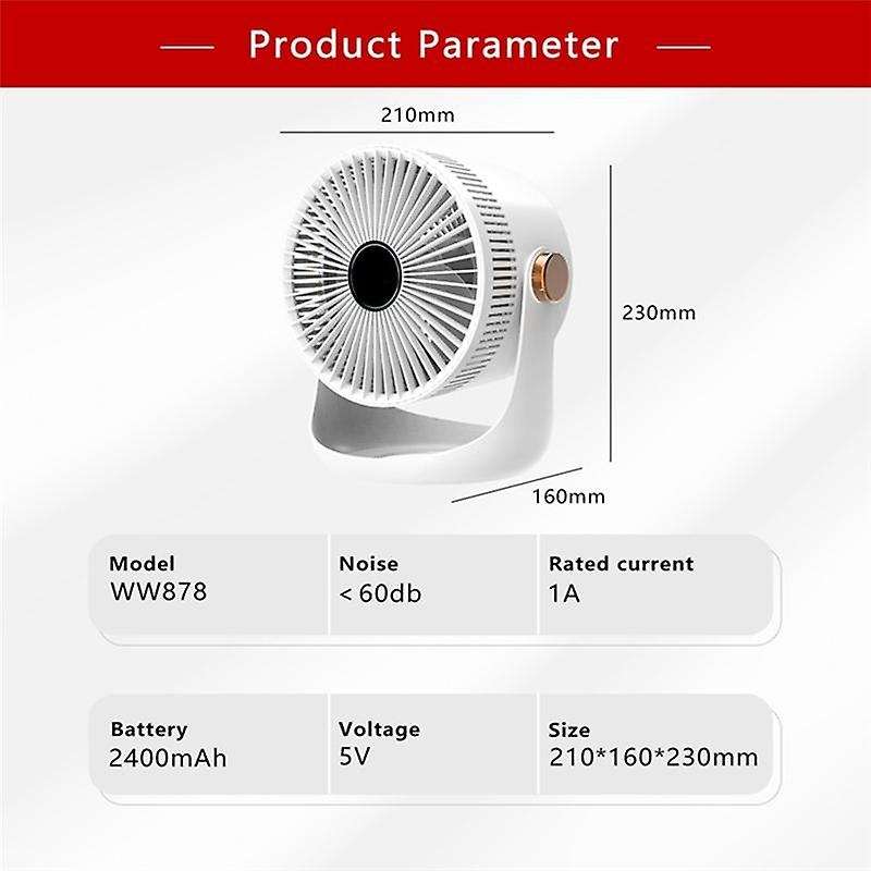 Smart Home Charging Mute Electric Fan Home Remote Control Desktop Timing Desktop Air Circulation Fan