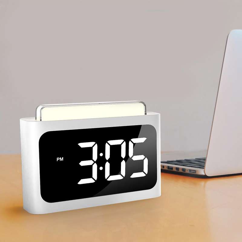Smart Induction Sensor LED Clock,Night Light Home Alarm Clock Lamp Desk Wall Clocks for Bedrooms Liv
