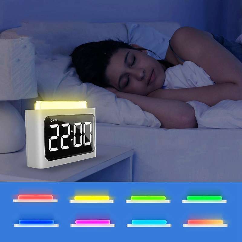 Smart Induction Sensor LED Clock,Night Light Home Alarm Clock Lamp Desk Wall Clocks for Bedrooms Liv