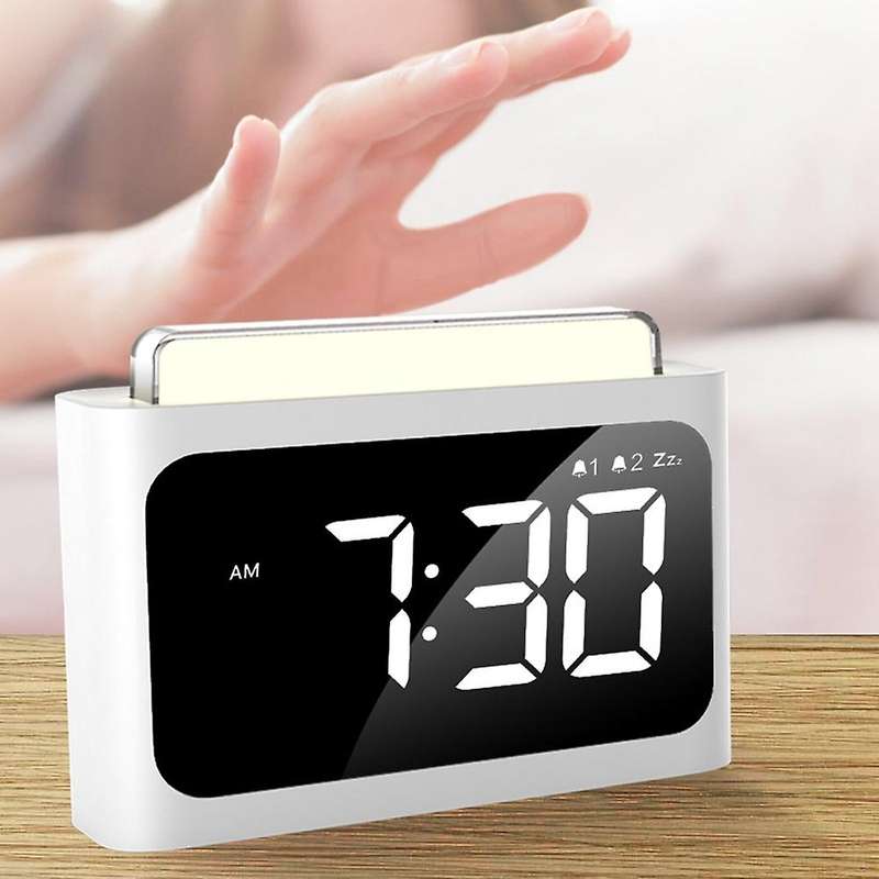 Smart Induction Sensor LED Clock,Night Light Home Alarm Clock Lamp Desk Wall Clocks for Bedrooms Liv