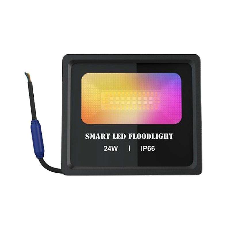 Smart LED Floodlight 24W Bluetooth APP Control Outdoor Smart RGB Flood Light IP66 Waterproof Garden