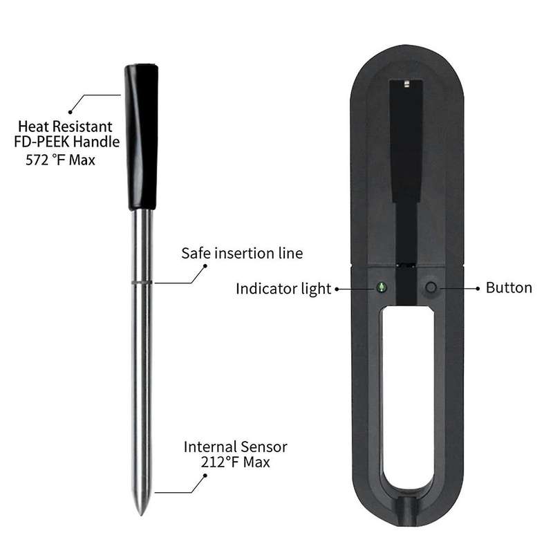 Smart Oven Thermometer Bluetooth-Compatible Control Temperature Meat Thermometers for Stove Grill So