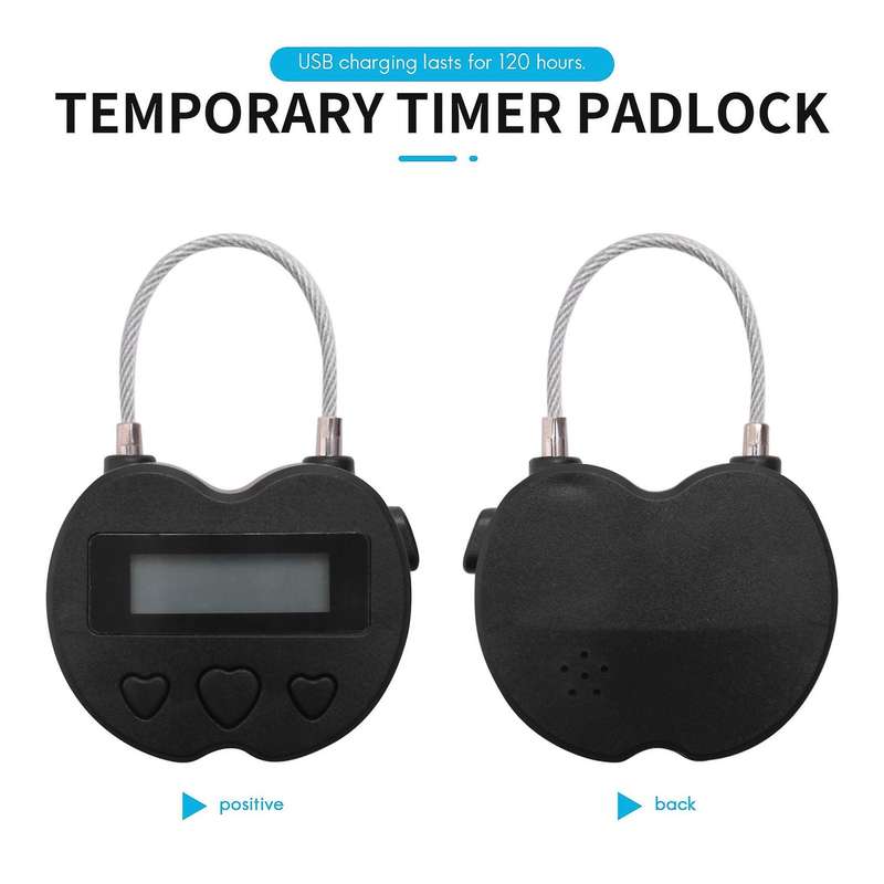 Smart Time Lock LCD Display Time Lock USB Rechargeable Temporary Timer Padlock Travel Electronic Tim
