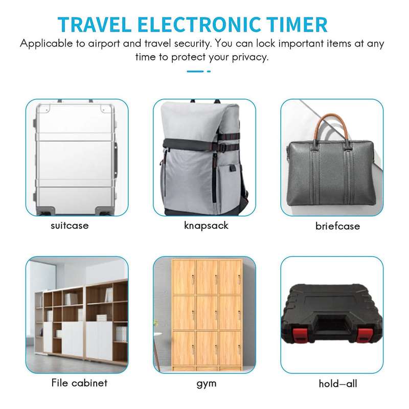 Smart Time Lock LCD Display Time Lock USB Rechargeable Temporary Timer Padlock Travel Electronic Tim