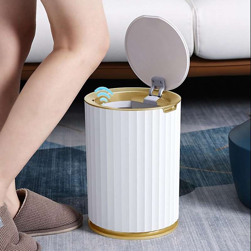 Smart Trash Bin Sensor Trash Can for Kitchen Bathroom Garbage Bin Living Room Cracks Trash Can,batt
