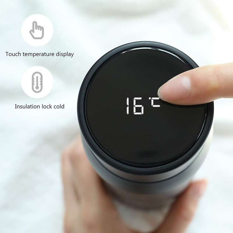 Smart Water Bottle Cup, Vacuum Insulated Double Walled Stainless Steel Water Bottle Keep Drink Hot &
