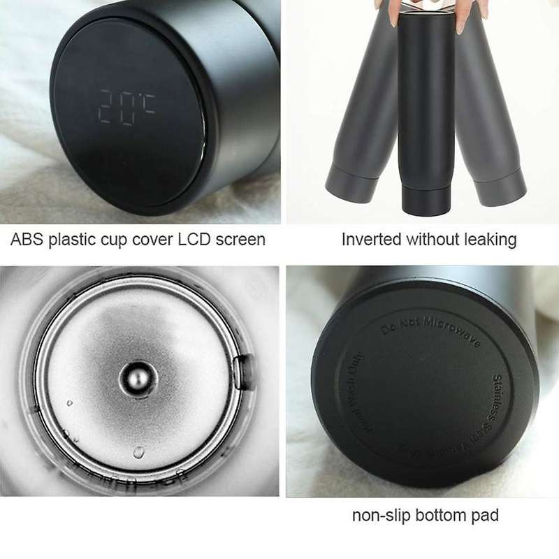 Smart Water Bottle Cup, Vacuum Insulated Double Walled Stainless Steel Water Bottle Keep Drink Hot &