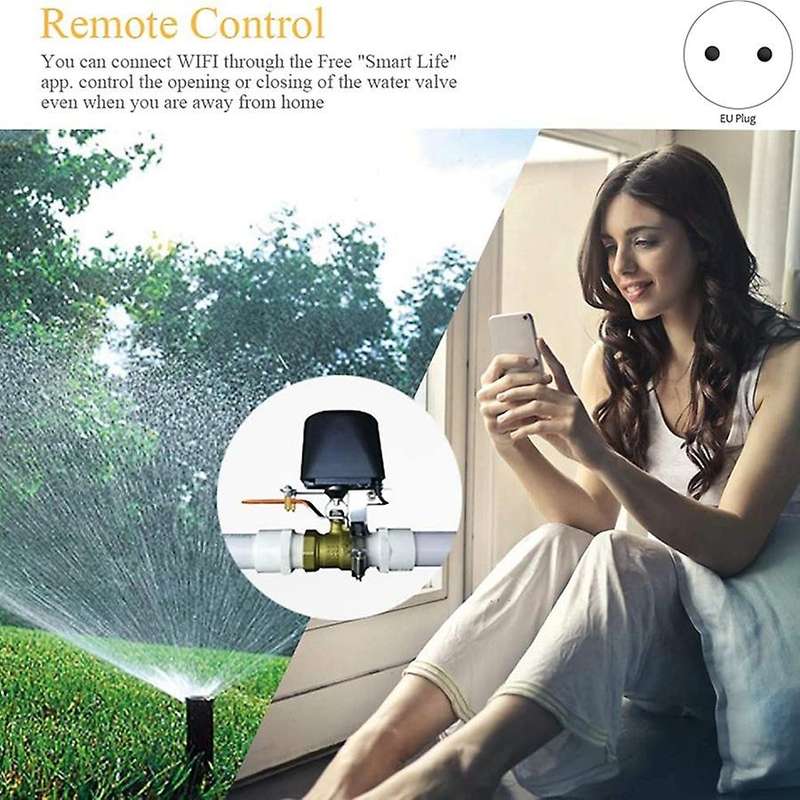 Smart WIFI Gas Water Valve Control Home Automation System Compatible with Alexa APP-EU Plug