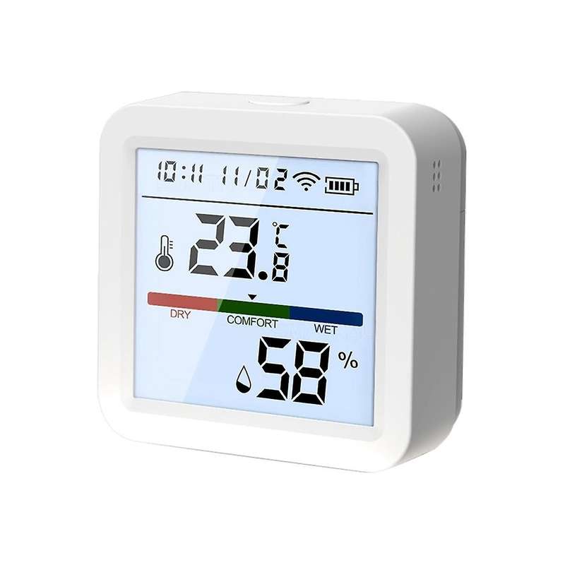 Smart WiFi Temperature and Humidity Sensor,Tuya Indoor Hygrometer Thermometer with LCD Display Backl