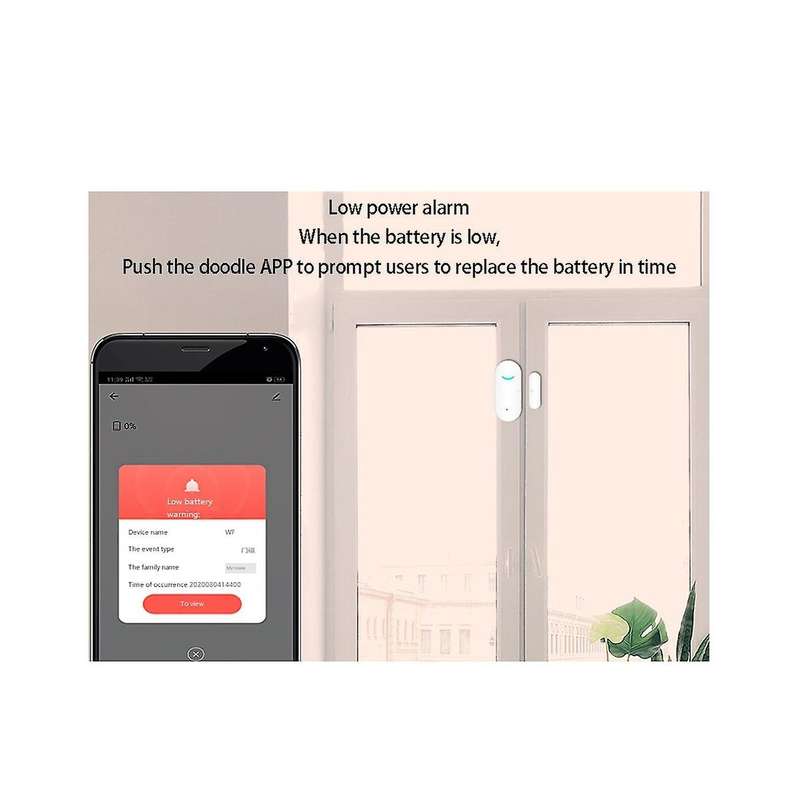 Smart Wifi Door Magnetic Detector Wifi Door and Window Sensor Door Magnetic Switch Alarm Anti-Theft