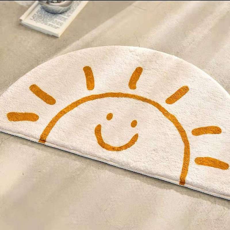Smile Carpet Ins Cute Bedroom Rug Living Room Soft Carpet Non-Slip Bathroom Floor Mat Bedside Balcon