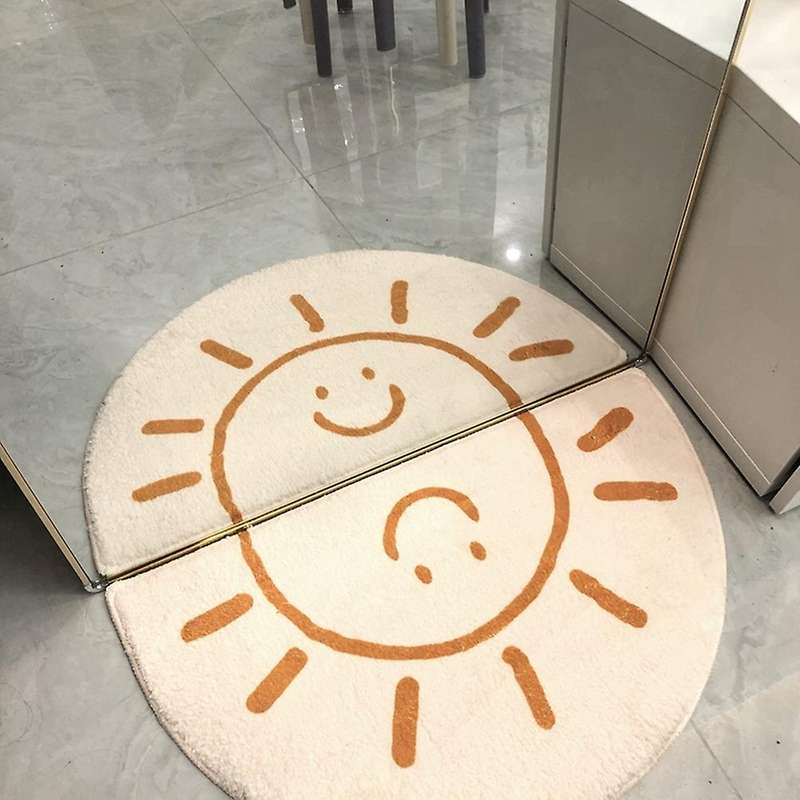 Smile Carpet Ins Cute Bedroom Rug Living Room Soft Carpet Non-Slip Bathroom Floor Mat Bedside Balcon