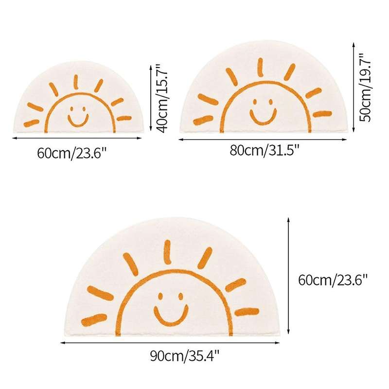 Smile Carpet Ins Cute Bedroom Rug Living Room Soft Carpet Non-Slip Bathroom Floor Mat Bedside Balcon