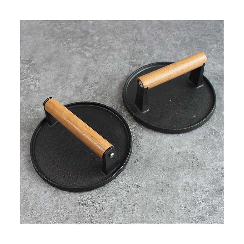 Smash Press - Heavy Duty Hamburger Press W/heat Resistant Handle - Cast Iron Grill Press, Bacon Pre