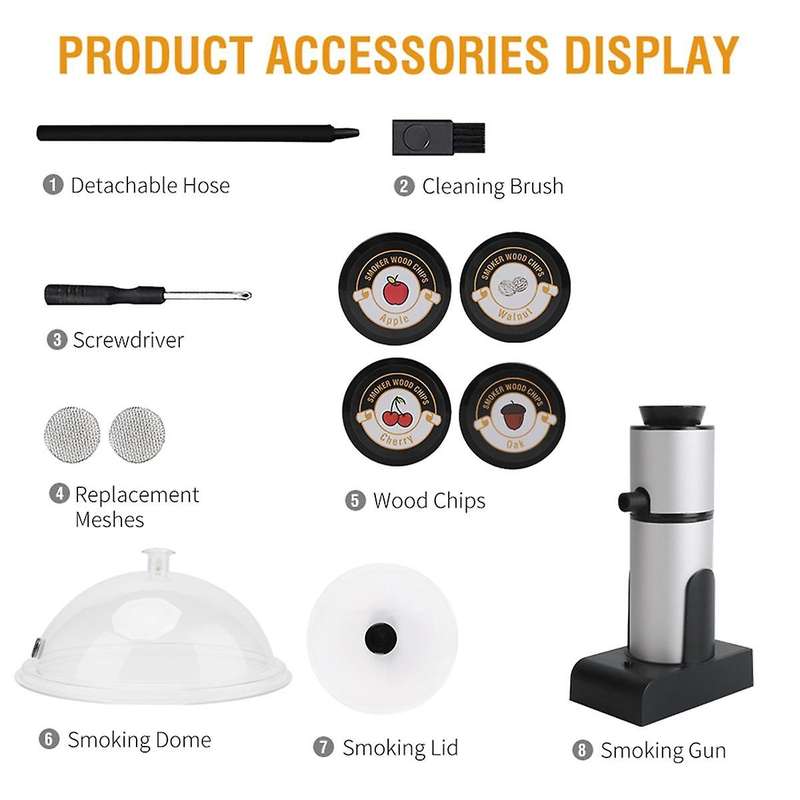 Smoke Injector Food Beverage Cold Smoke Generator Bar Portable Molecular Cooking Meat Burning BBQ Co