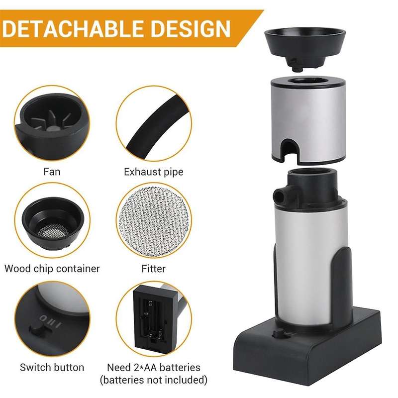 Smoke Injector Food Beverage Cold Smoke Generator Bar Portable Molecular Cooking Meat Burning BBQ Co