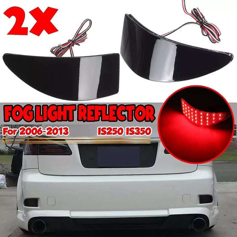 Smoked 2Pcs Car LED Tail Rear Bumper Reflector Light LED Fog Light Lamp LED Reflectors for IS250 IS3