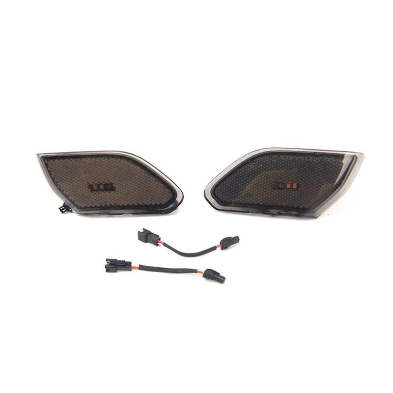 Smoked Black Led Front Side Marker Light Turn Signal Lamp Round Eyebrow Side Lamp for Wrangler JL 20