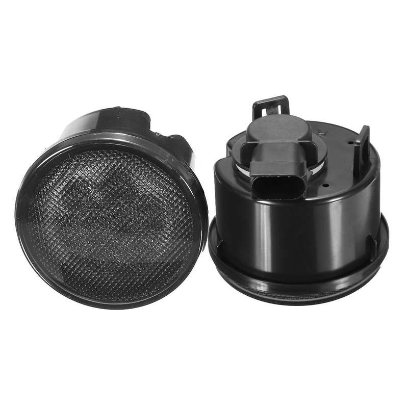 Smoked Amber / LED Front Grille Turn Signal Light Front Side Marker Light Assembly for Wrangler JK