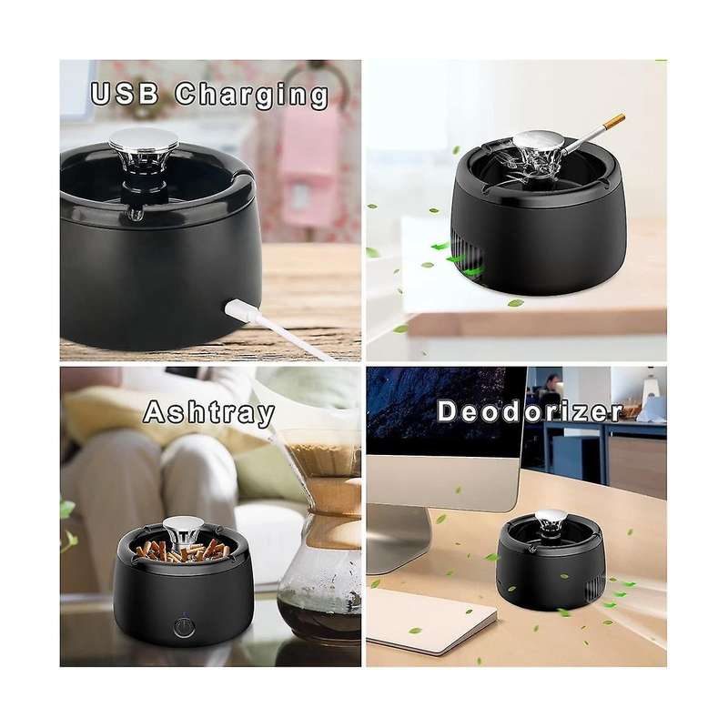 Smokeless Ashtray Indoor, Ashtrays for Smokers Rechargeable Ashtray for Car Indoor Outdoor Home Off