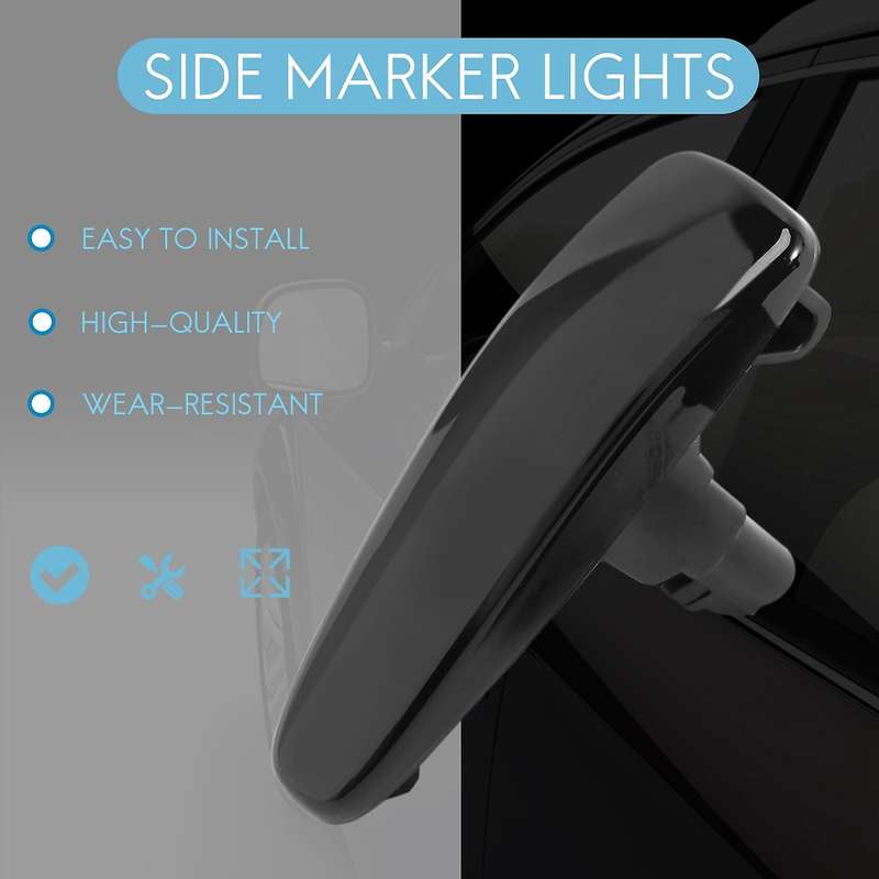 Smoked Lens Amber Full LED Front Side Marker Lights Compatible Mitsubishi