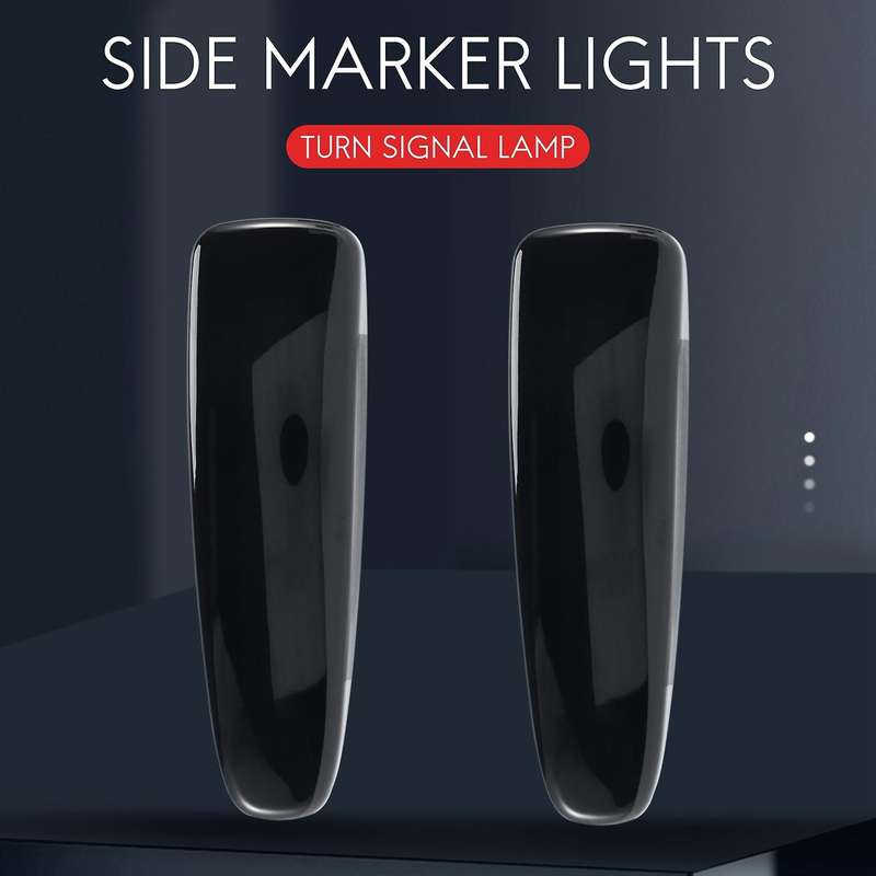 Smoked Lens Amber Full LED Front Side Marker Lights Compatible Mitsubishi